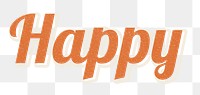 Retro word happy typography design element