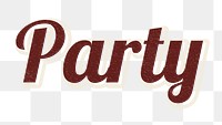 Retro word Party typography design element