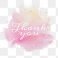 Thank you calligraphy png on gradient pink