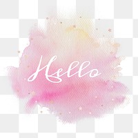 Hello calligraphy png on gradient pink