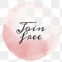 Join free png calligraphy on pastel pink
