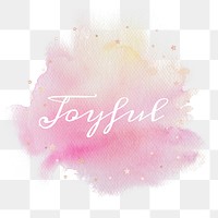 Joyful calligraphy png on gradient pink