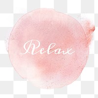 White Relax png calligraphy on pastel pink