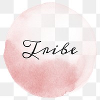 Tribe calligraphy png on pastel pink watercolor