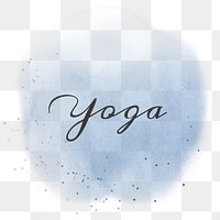 Yoga calligraphy png on pastel blue