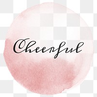 Cheerful png calligraphy on pastel pink