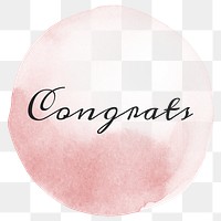 Congrats calligraphy png on pastel pink watercolor texture