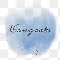 Congrats calligraphy png on pastel blue watercolor texture