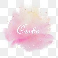 Text cute calligraphy png on gradient pink