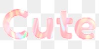 Holographic cute png word sticker pastel orange