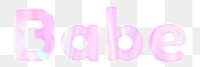 Babe png word art pastel holographic feminine