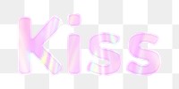 Holographic effect kiss png text pastel font typography