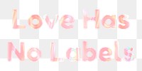 Holographic Love has no labels png sticker word art pastel font