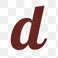 Alphabet letter D vintage handwriting cursive font png with transparent background