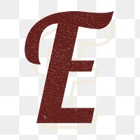 Alphabet letter E vintage handwriting cursive font png with transparent background