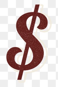 Dollar sign currency sign lettering icon typography in transparent background png