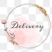 Delivery word png floral frame