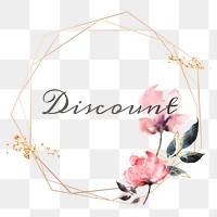 Discount word png floral frame