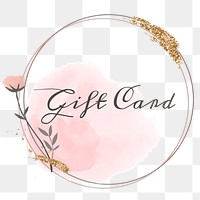 Gift card png floral frame