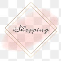 Shopping word png feminine frame