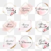 Pink sale offer png frame set