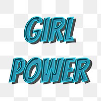 Girl power retro style png typography