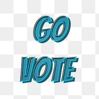 Go vote comic png retro style lettering illustration 