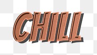 Chill png comic retro style typography illustration