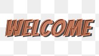 Welcome retro style png typography