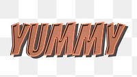 Yummy retro style png typography