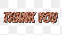 Thank you retro style png typography