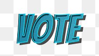 Vote word png retro font style illustration