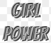 Girl power png retro typography word art