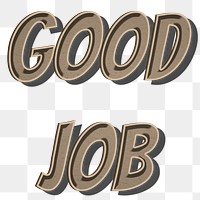 Good job png cartoon font typography