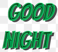 Good night png cartoon font typography