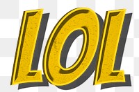 LOL comic retro style png typography