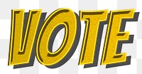 Vote word art style png typography