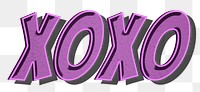 XOXO png cartoon word sticker typography