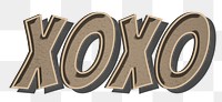 XOXO retro word art png typography
