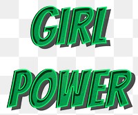 Girl power png cartoon word sticker typography