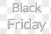 Black Friday emboss text png typography