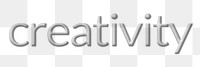 Creativity emboss text png typography