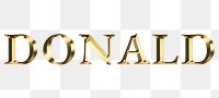 Gold Donald typograph design element