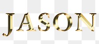 Jason typography in gold effect design element 