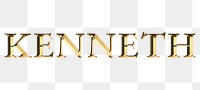 Kenneth typography in gold effect design element 