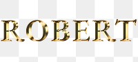 Robert typography in gold effect design element