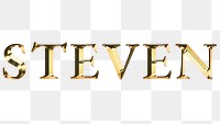 Steven typography in gold effect design element