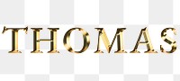 Thomas typography in gold effect design element