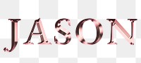 Jason typography in rose gold design element