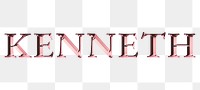 Kenneth typography in rose gold design element